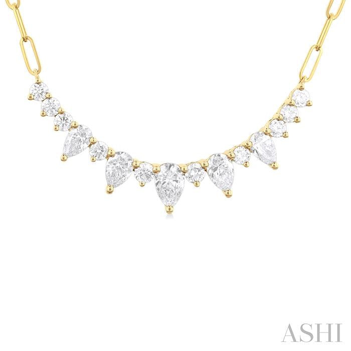 Paperclip Graduated Diamond Smile Necklace