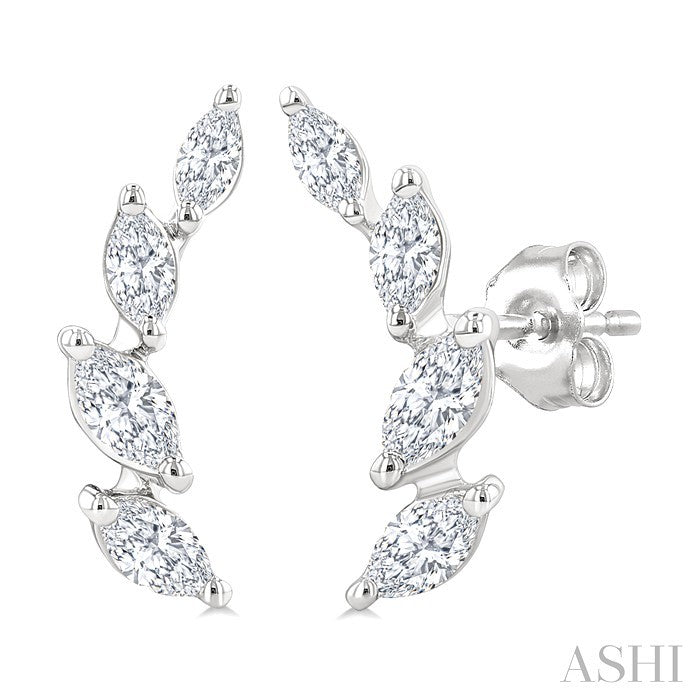 Marquise Shape Diamond Fashion Ear Climbers