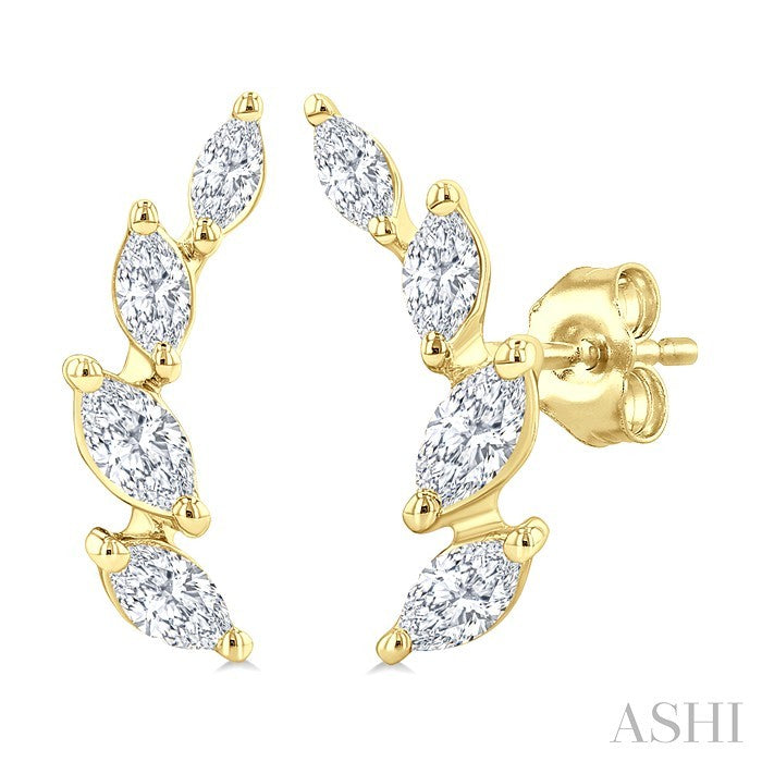 Marquise Shape Diamond Fashion Ear Climbers
