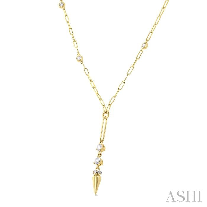 Paperclip Diamond Station Y Necklace
