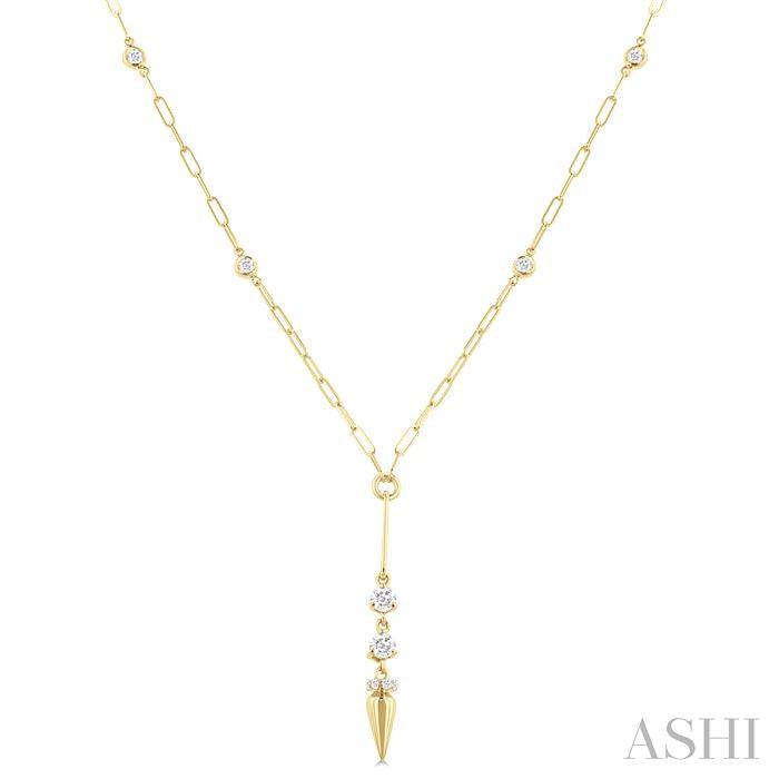 Paperclip Diamond Station Y Necklace