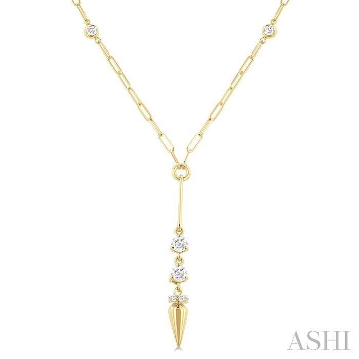 Paperclip Diamond Station Y Necklace