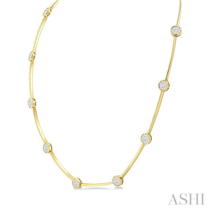 Round Shape Bar Link Lovebright Diamond Necklace