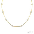 Round Shape Bar Link Lovebright Diamond Necklace