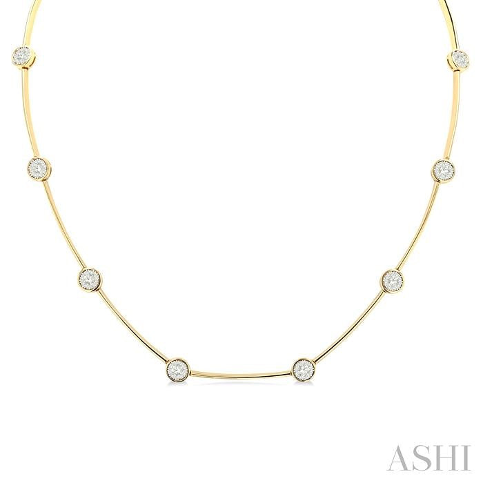 Round Shape Bar Link Lovebright Diamond Necklace
