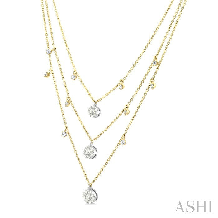Round Shape Lovebright Diamond Layered Necklace