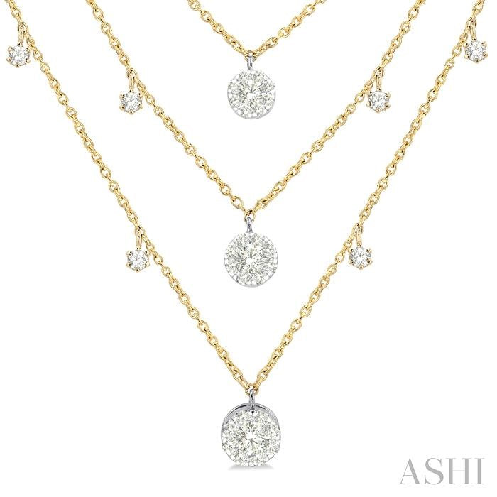 Round Shape Lovebright Diamond Layered Necklace