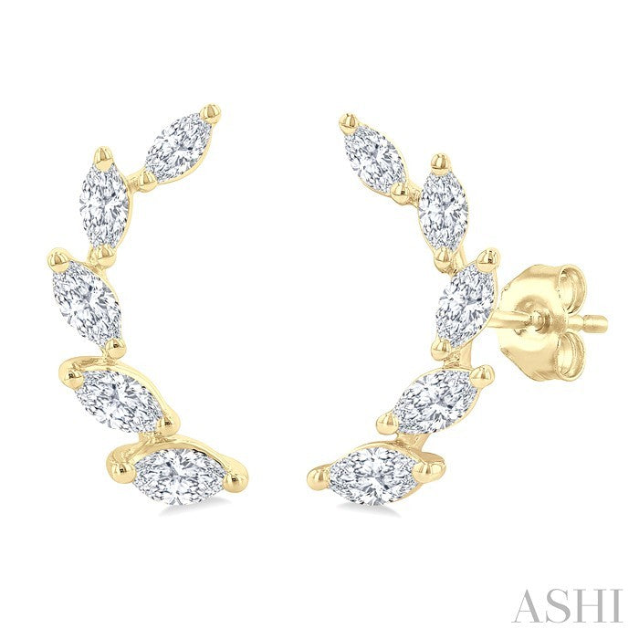 Marquise Shape Diamond Fashion Ear Climbers