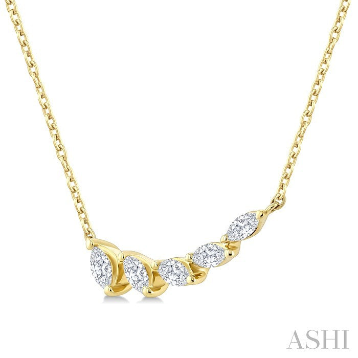 Marquise Shape Diamond Fashion Necklace
