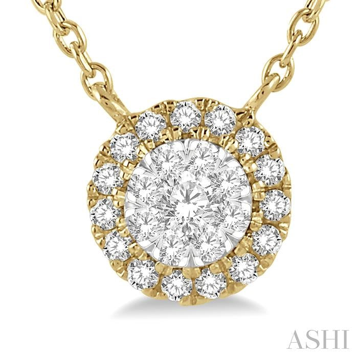 Round Shape Halo Lovebright Essential Diamond Pendant