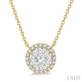 Round Shape Halo Lovebright Essential Diamond Pendant