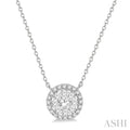 Round Shape Halo Lovebright Essential Diamond Pendant