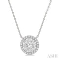 Round Shape Halo Lovebright Essential Diamond Pendant