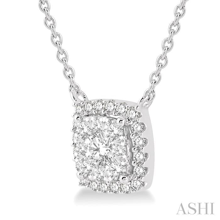 Cushion Shape Halo Lovebright Essential Diamond Pendant