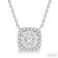 Cushion Shape Halo Lovebright Essential Diamond Pendant
