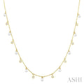 Pearl & Diamond Station Necklace
