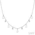 Pearl & Diamond Station Necklace