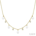Pearl & Diamond Station Necklace