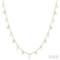 Pearl & Diamond Station Necklace