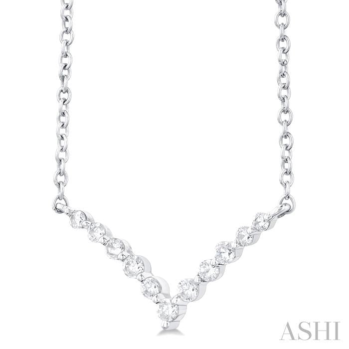 Chevron Petite Diamond Fashion Necklace