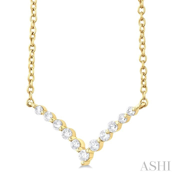 Chevron Petite Diamond Fashion Necklace