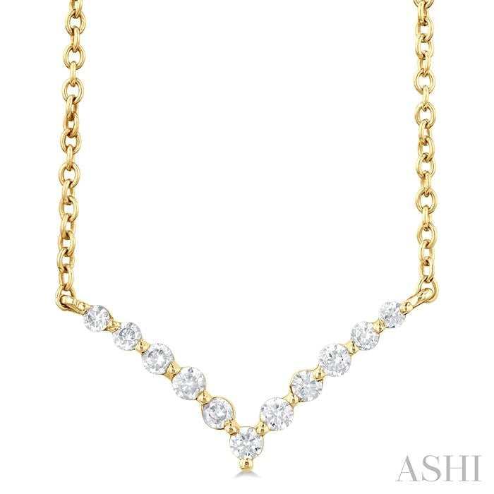 Chevron Petite Diamond Fashion Necklace