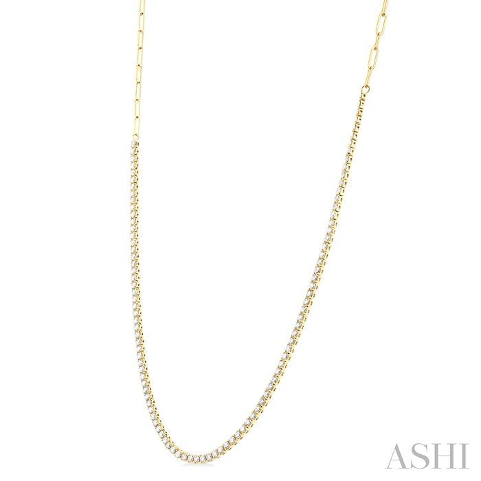 Paperclip Diamond Tennis Necklace
