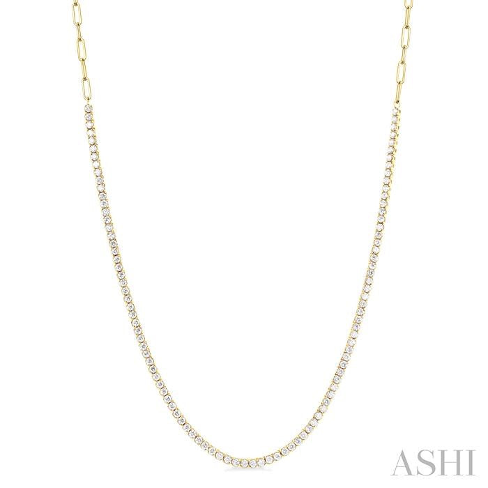 Paperclip Diamond Tennis Necklace