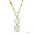 Round Shape Past Present & Future Lovebright Diamond Pendant