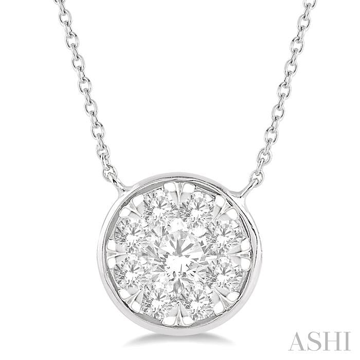 Round Shape Bezel Set Lovebright Essential Diamond Pendant