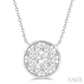 Round Shape Bezel Set Lovebright Essential Diamond Pendant