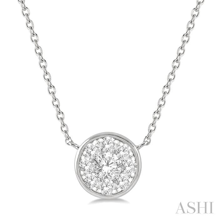 Round Shape Bezel Set Lovebright Essential Diamond Pendant