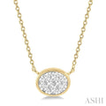 Oval Shape East-West Bezel Set Lovebright Essential Diamond Pendant