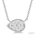 Pear Shape East-West Lovebright Essential Diamond Pendant
