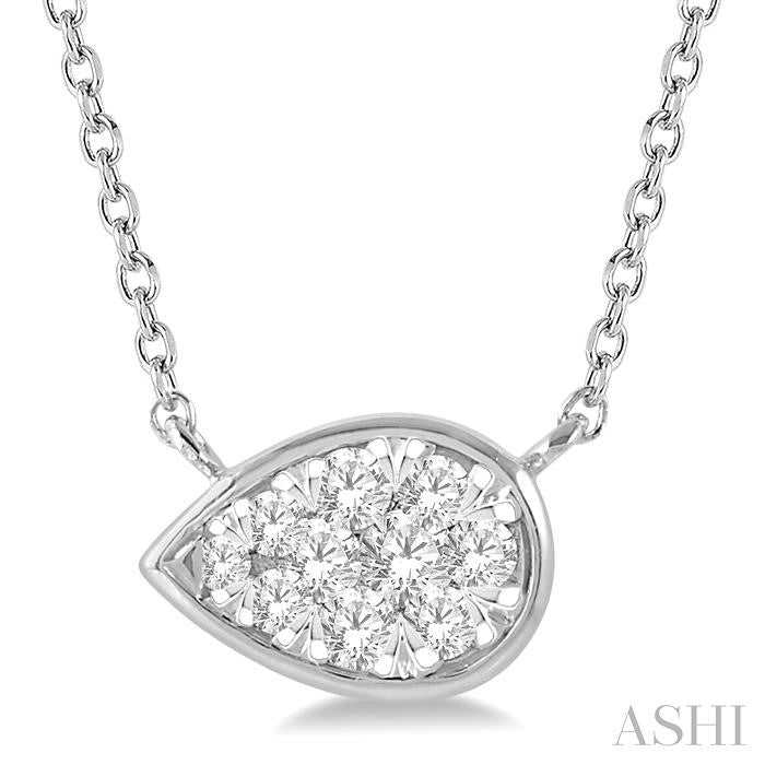 Pear Shape East-West Lovebright Essential Diamond Pendant