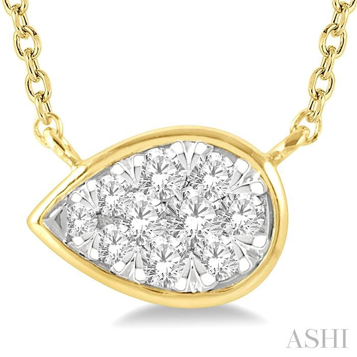 Pear Shape East-West Lovebright Essential Diamond Pendant