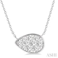 Pear Shape East-West Lovebright Essential Diamond Pendant
