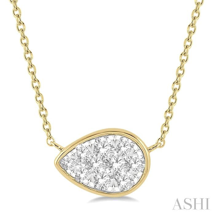 Pear Shape East-West Lovebright Essential Diamond Pendant