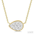 Pear Shape East-West Lovebright Essential Diamond Pendant