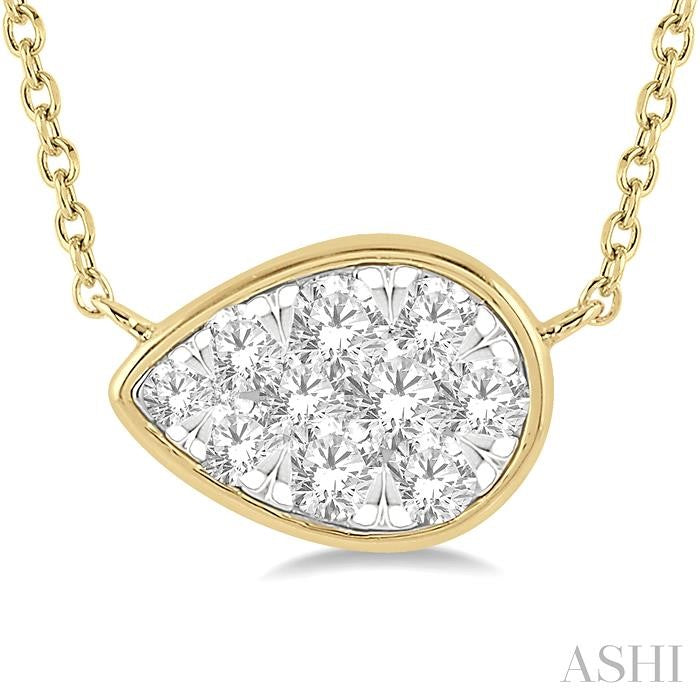 Pear Shape East-West Lovebright Essential Diamond Pendant