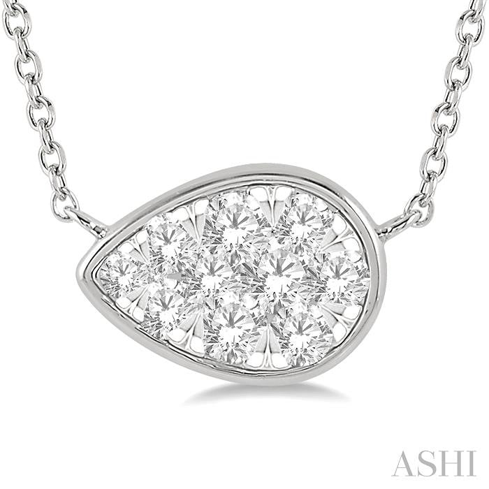 Pear Shape East-West Lovebright Essential Diamond Pendant