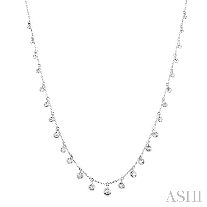 Bezel Set Diamond Station Necklace