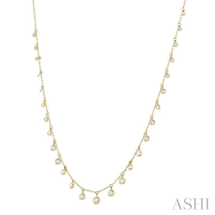 Bezel Set Diamond Station Necklace