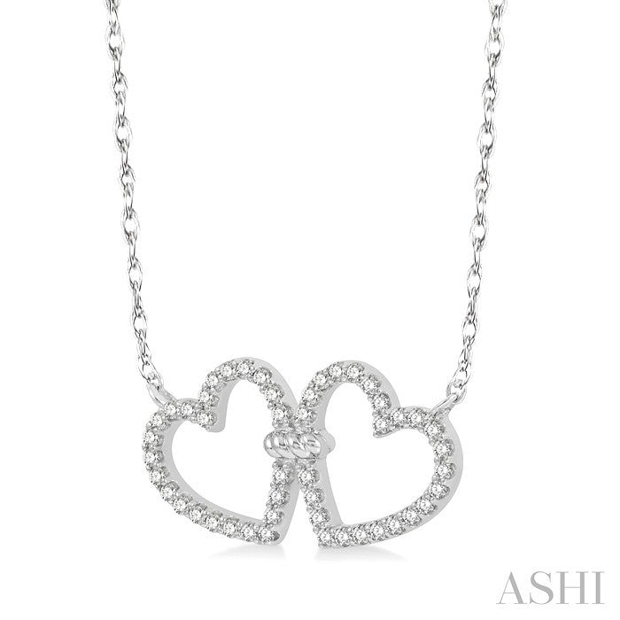 Twin Heart Shape Diamond Necklace