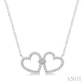 Twin Heart Shape Diamond Necklace