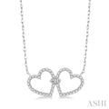 Twin Heart Shape Diamond Necklace