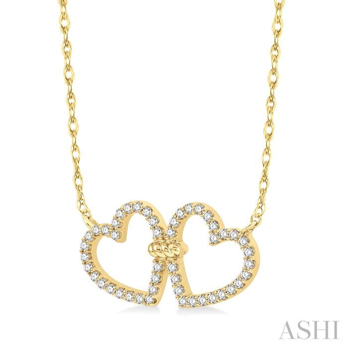 Twin Heart Shape Diamond Necklace