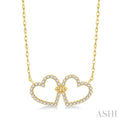Twin Heart Shape Diamond Necklace