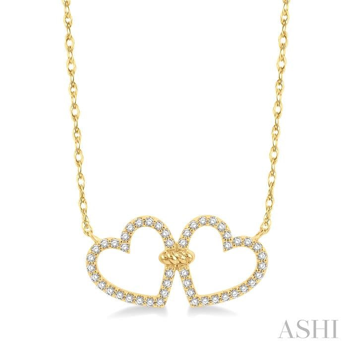 Twin Heart Shape Diamond Necklace
