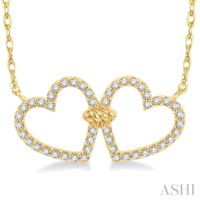 Twin Heart Shape Diamond Necklace
